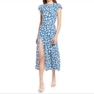 Reformation Blue and White Floral Midi Dress